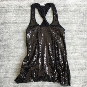 Black sequin tank for the night life